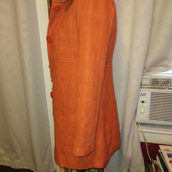Tulle orange tweed fitted jacket - Picture 3 of 5